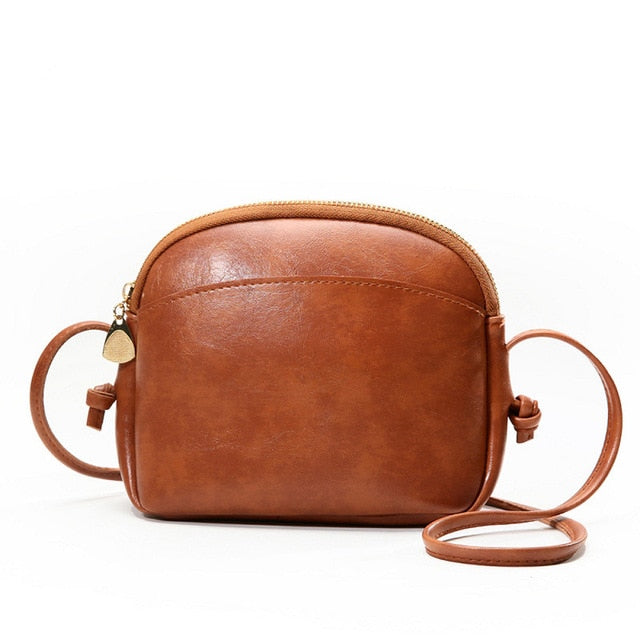 Women Vintage Small Saddle Shoulder Bags Pu Leather Crossbody Bag